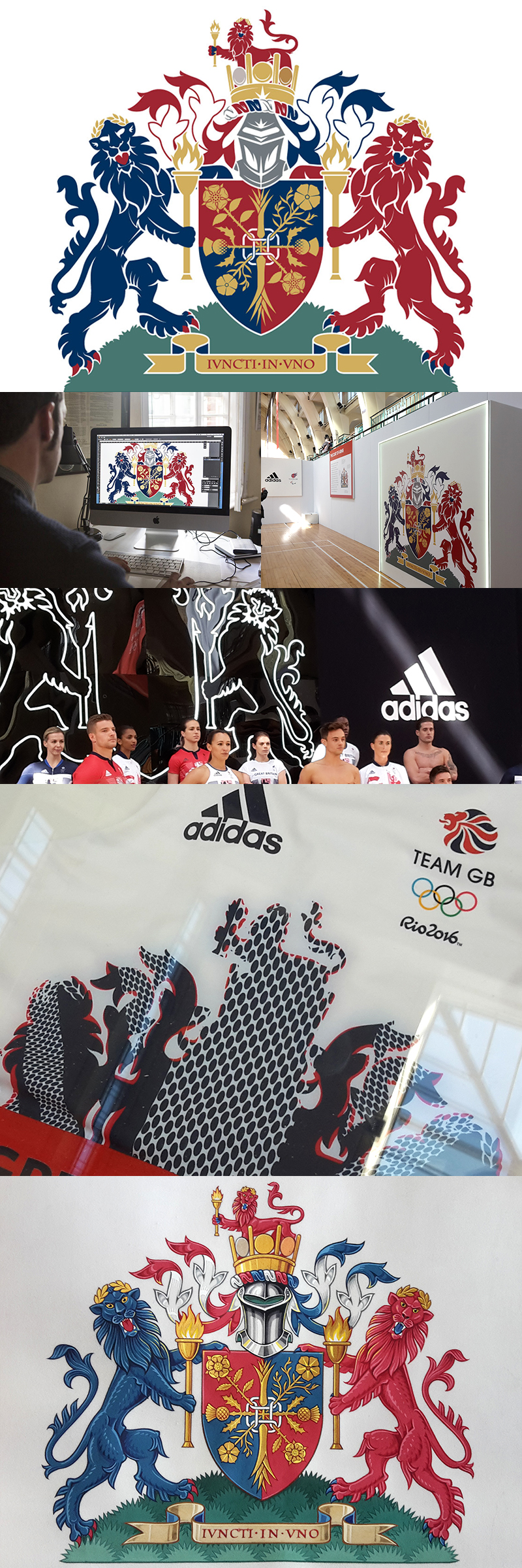 Digital heraldry design for the Team GB kit for the Rio 2016 Olympics